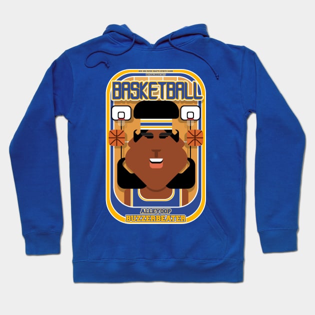 Basketball Blue Gold - Alleyoop Buzzerbeater - Aretha version Hoodie by Boxedspapercrafts